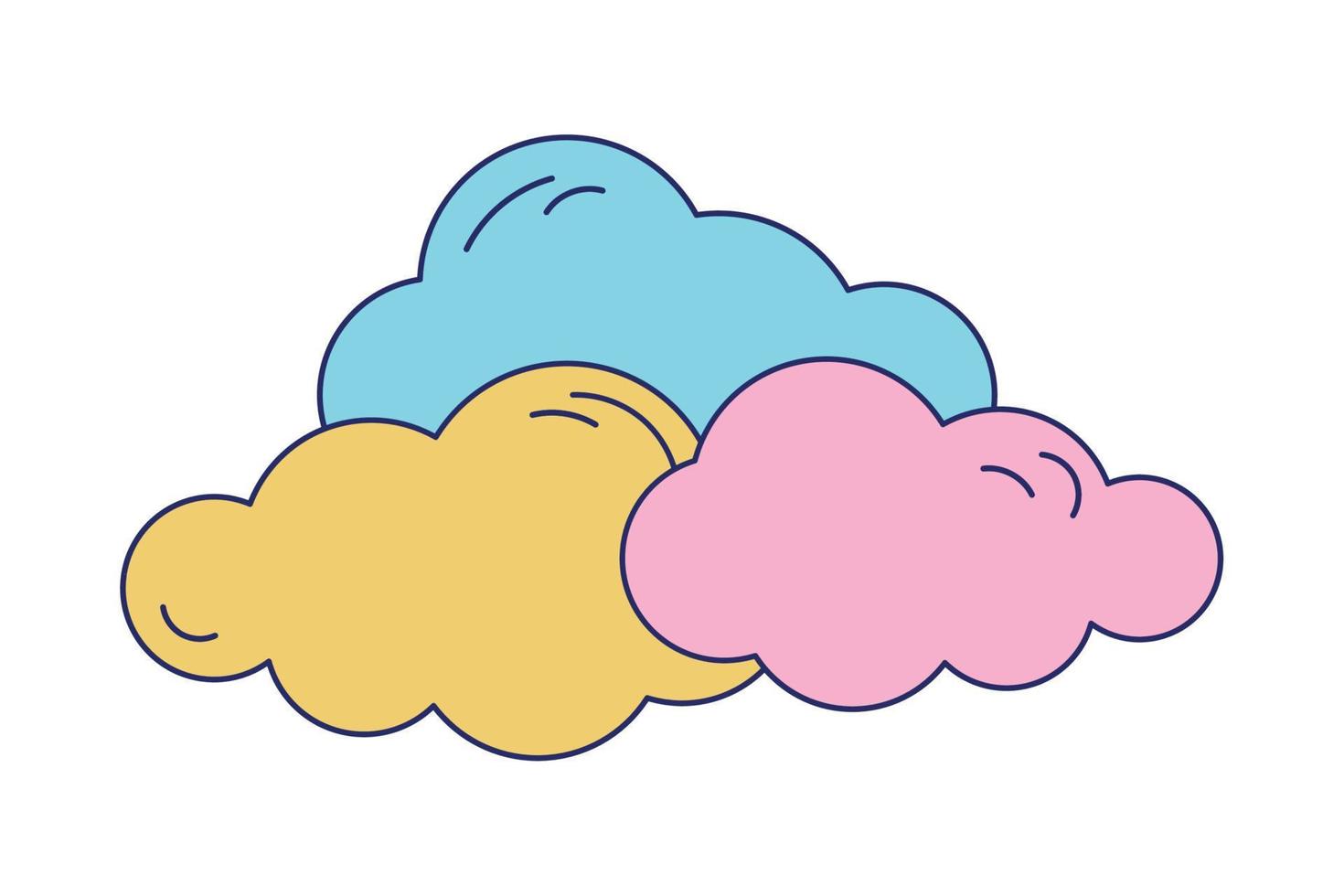 dibujos animados de nubes de colores vector