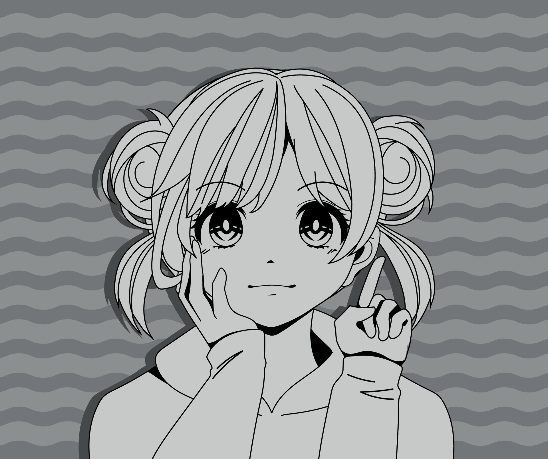 happy anime girl face 12021426 Vector Art at Vecteezy