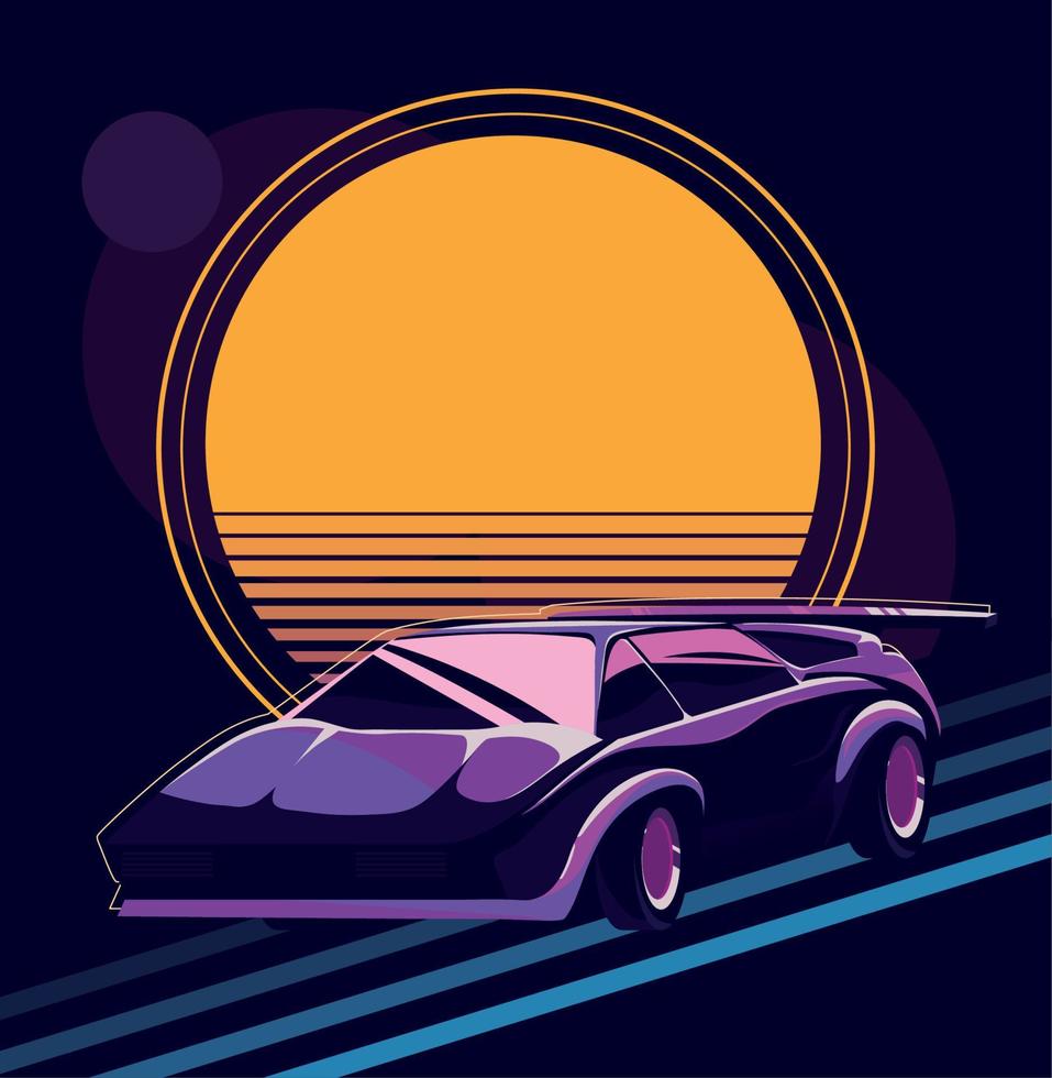 sport car retro style vector