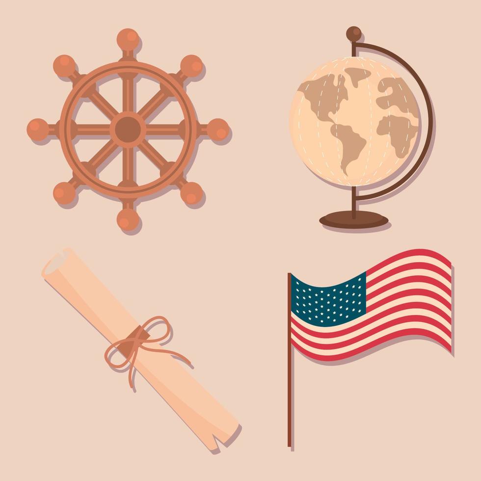 icons columbus day vector