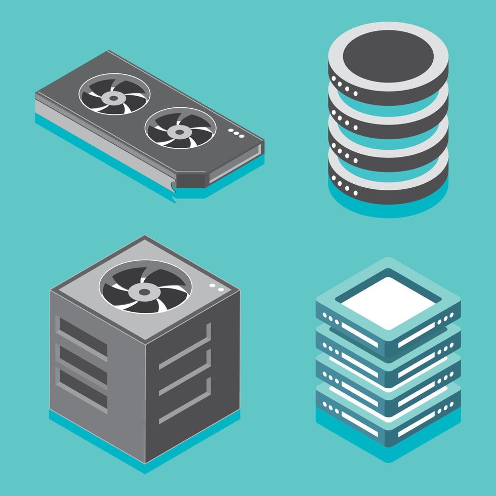 set of storage tech vector