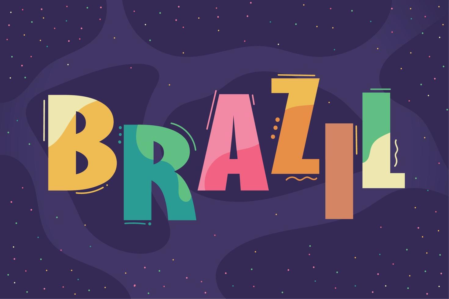bandera de texto de brasil vector