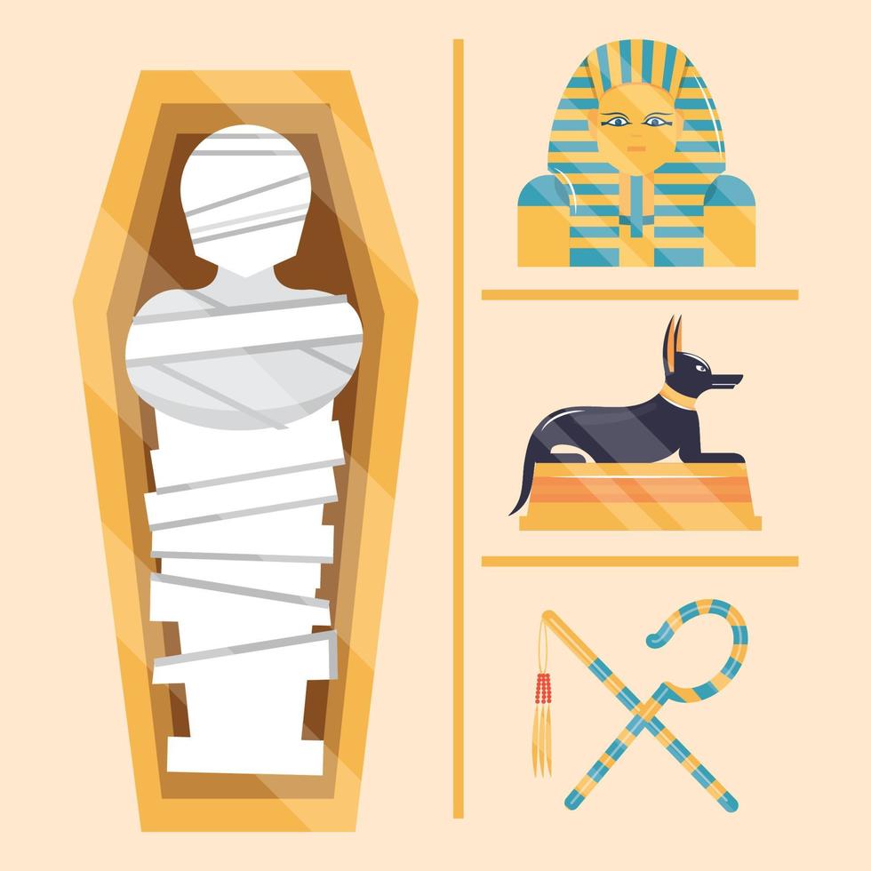 set of antique egypt vector