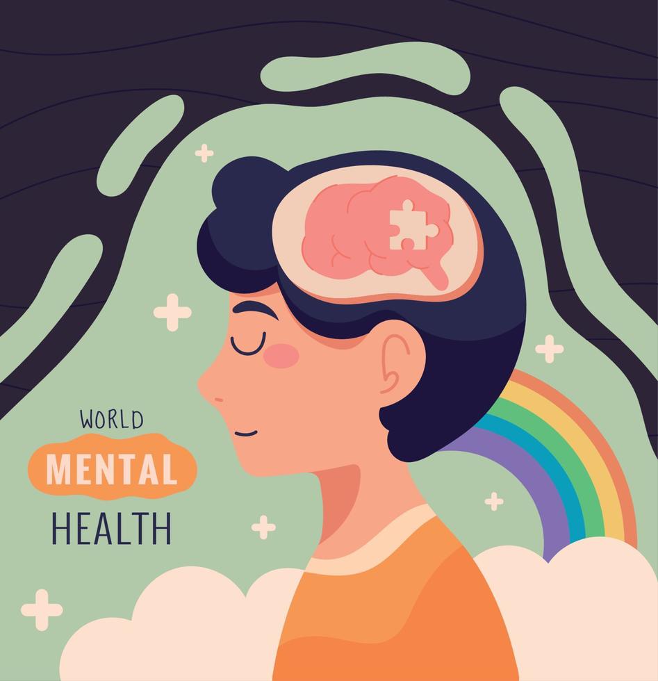 world mental health care vector