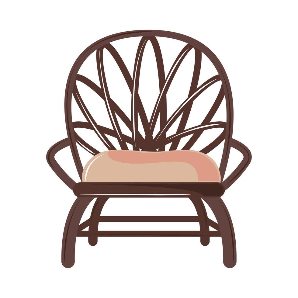 mueble sillón de madera vector