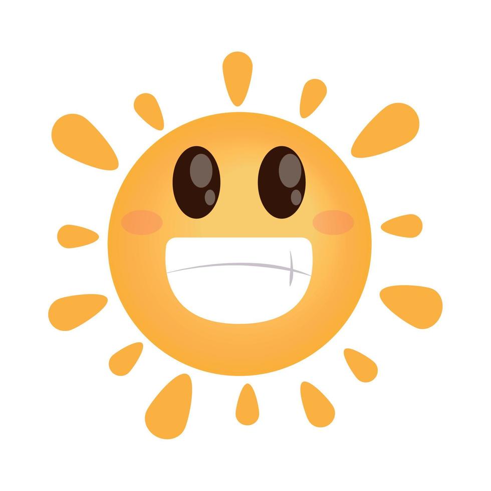 emoji sol sonriente vector