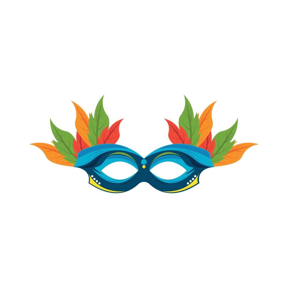 mask and feather costume vector