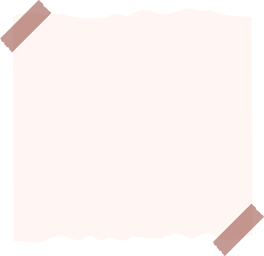 nota de papel rasgada cuadrada beige vacía con cinta png