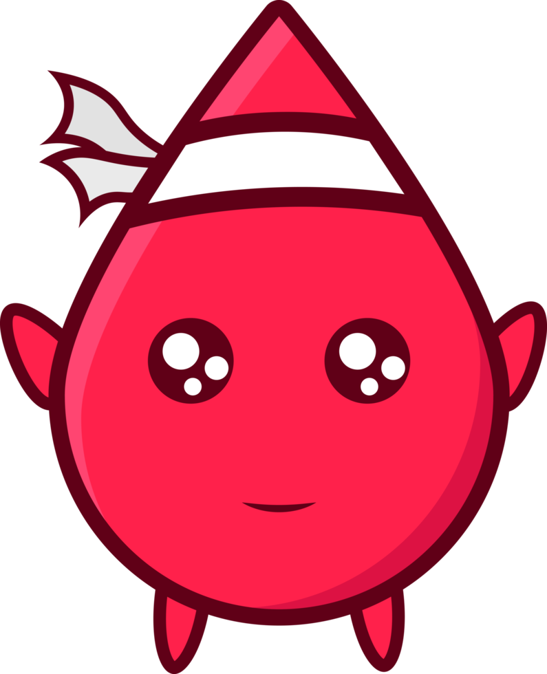 blood drop cute character with smiling and teary facial expression and want to hug png