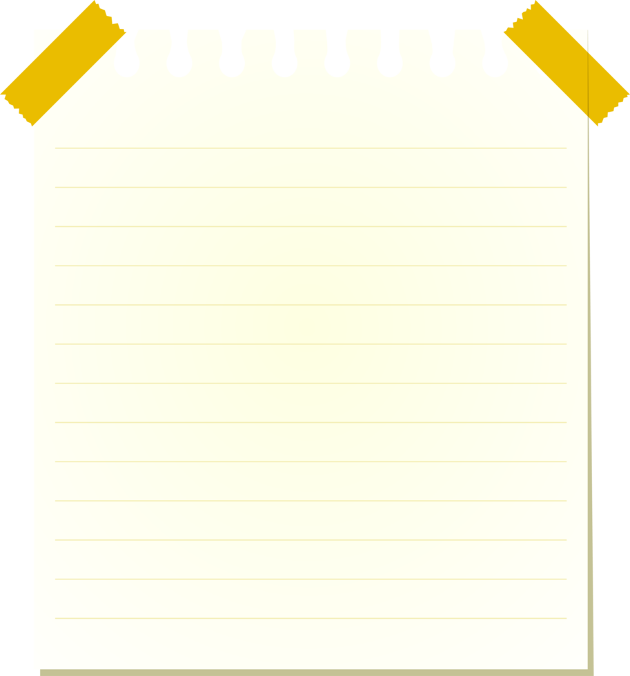 una nota de papel revestida con cinta transparente sobre un fondo amarillo con un patrón de cuadros blancos png