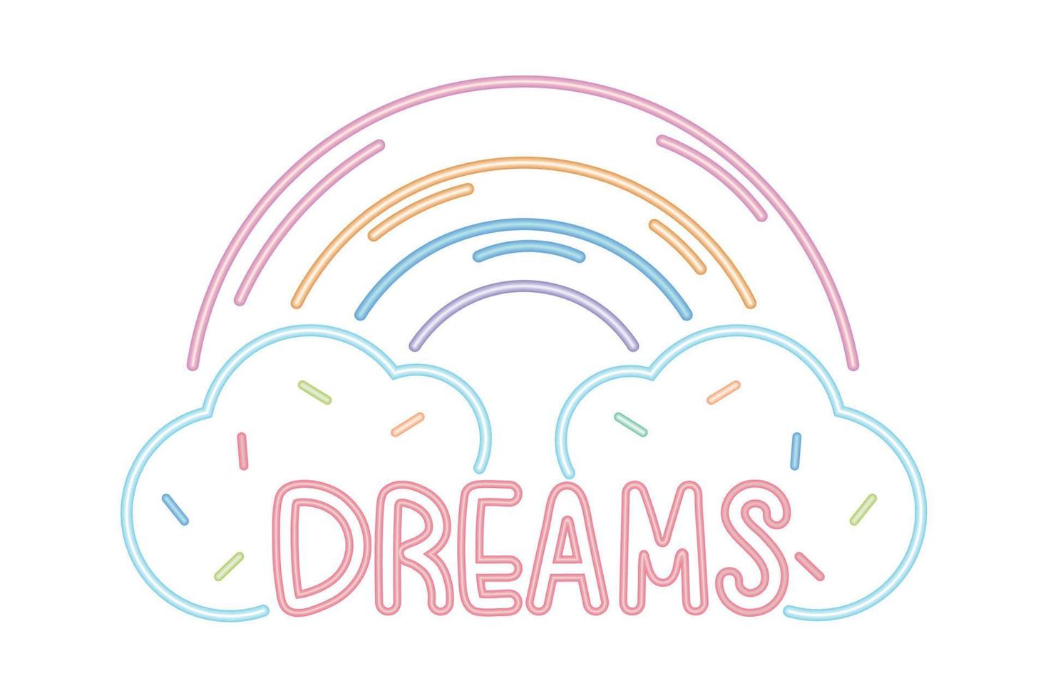 dreams rainbow cloud vector