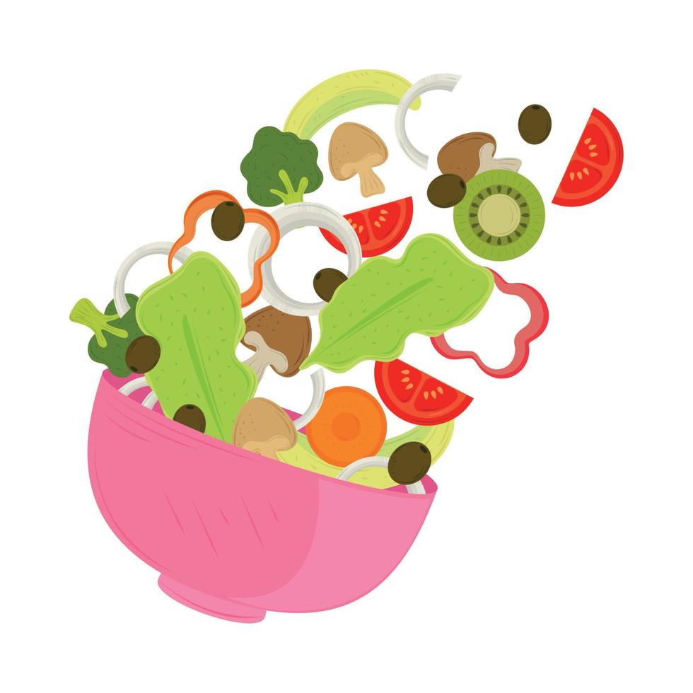 fresh salad healthy vector