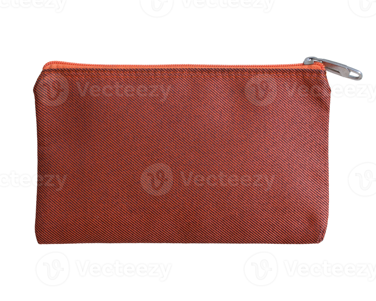 red fabric bag with zipper isolated with clipping path png