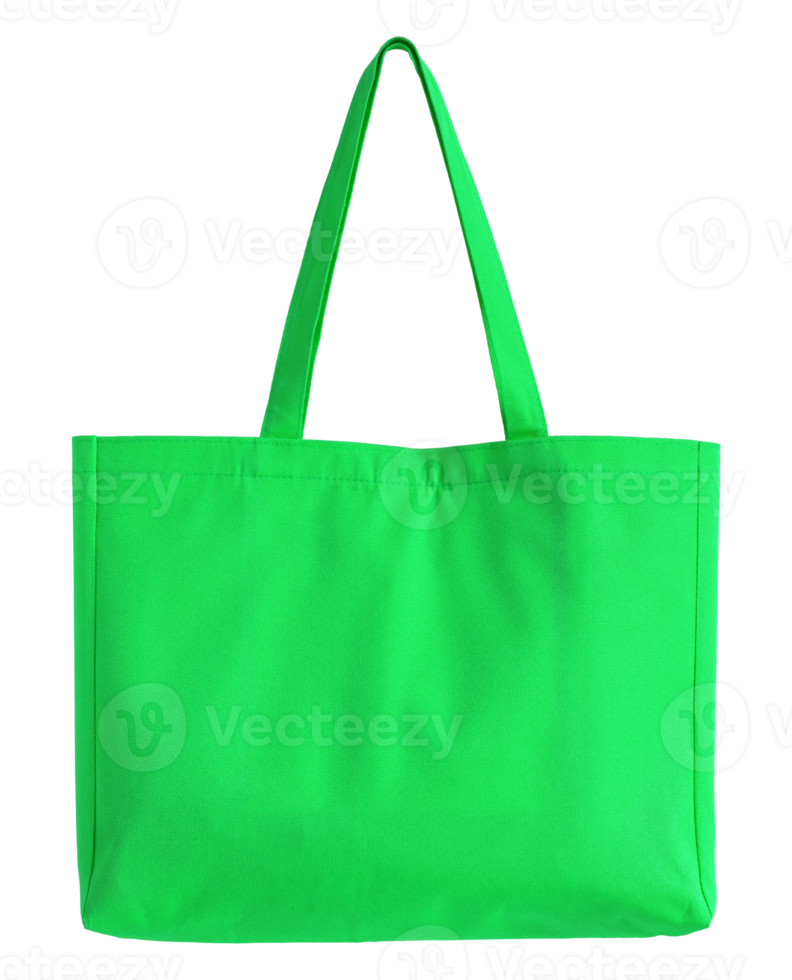 green fabric bag isolated with clipping path for mockup png