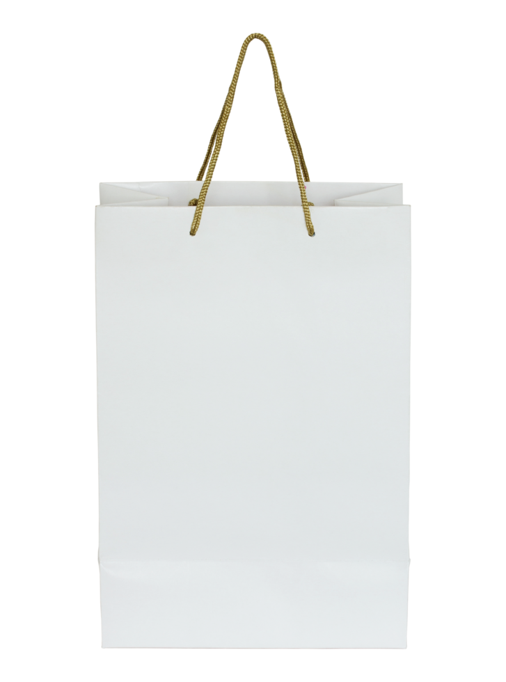 white paper bag isolated with clipping path for mockup png