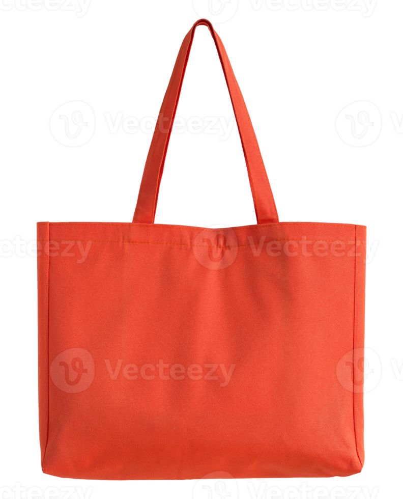 orange fabric bag isolated with clipping path for mockup png
