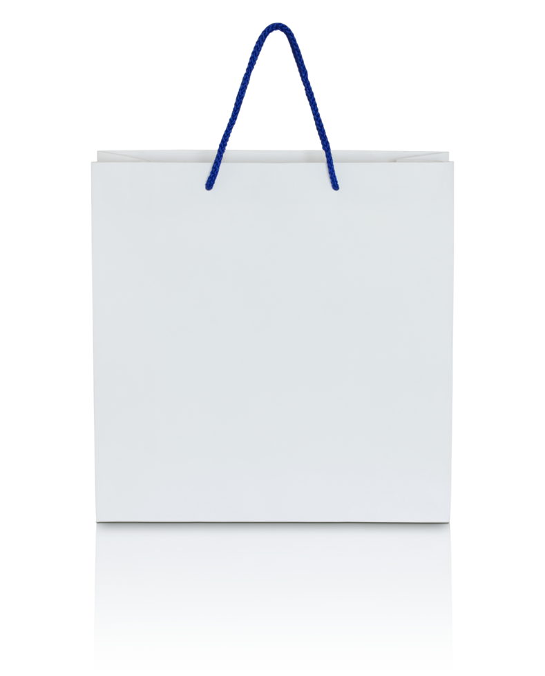aislamiento de bolsa de papel blanco con piso reflectante para maqueta png