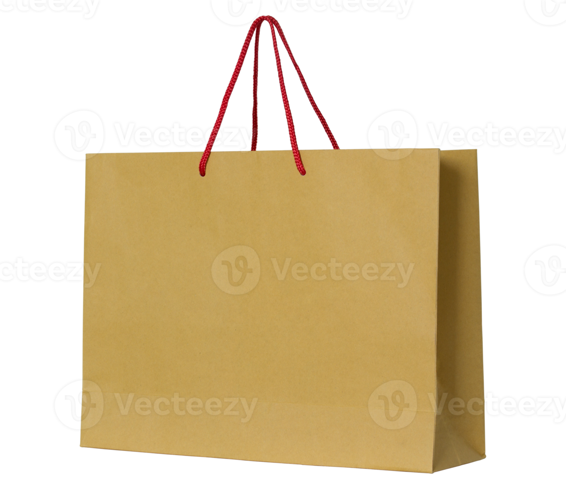 brown paper bag isolated with clipping path for mockup png