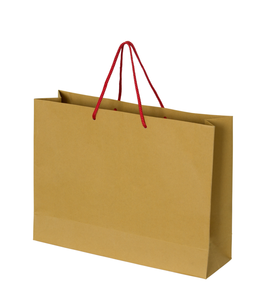 brown paper bag isolated with clipping path for mockup png