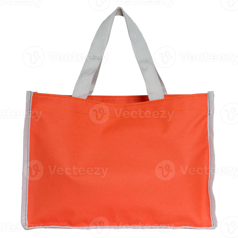 orange shopping bag isolated with clipping path for mockup png