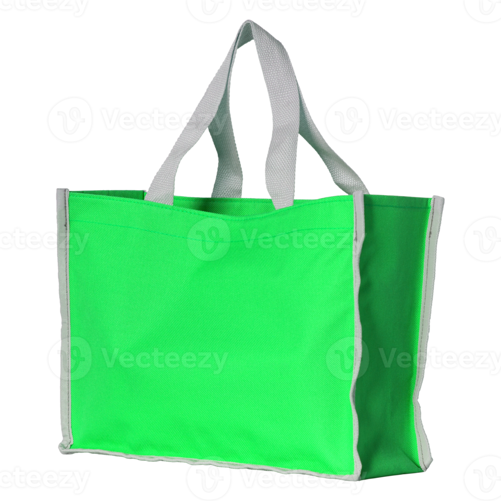 green shopping bag isolated with clipping path for mockup png