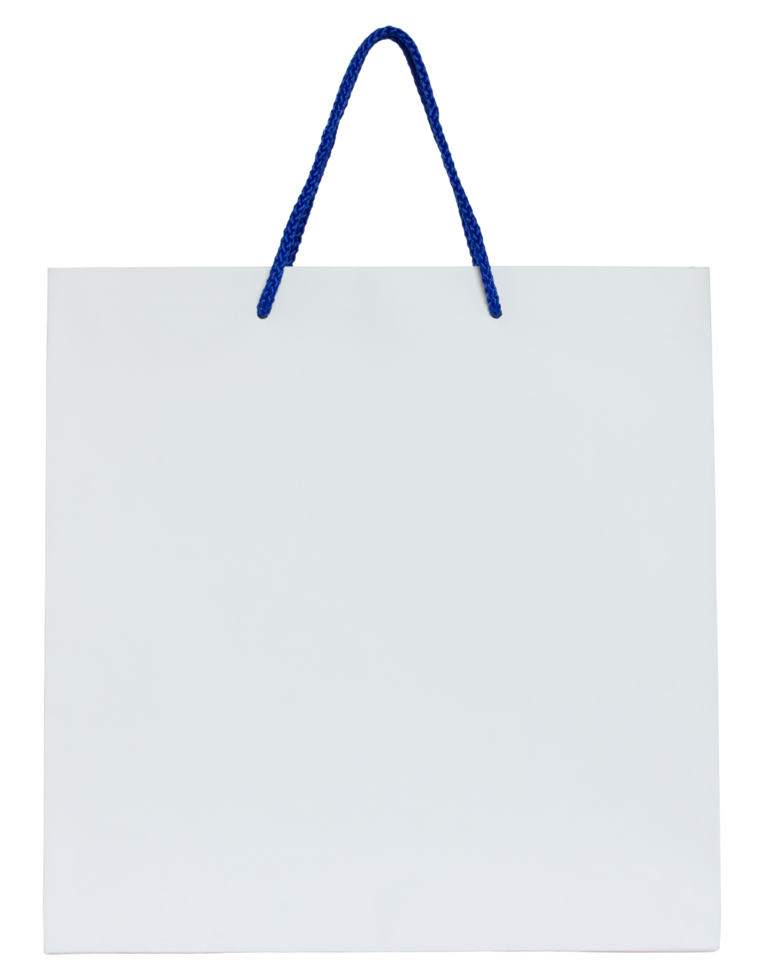 white paper bag isolated with clipping path for mockup png