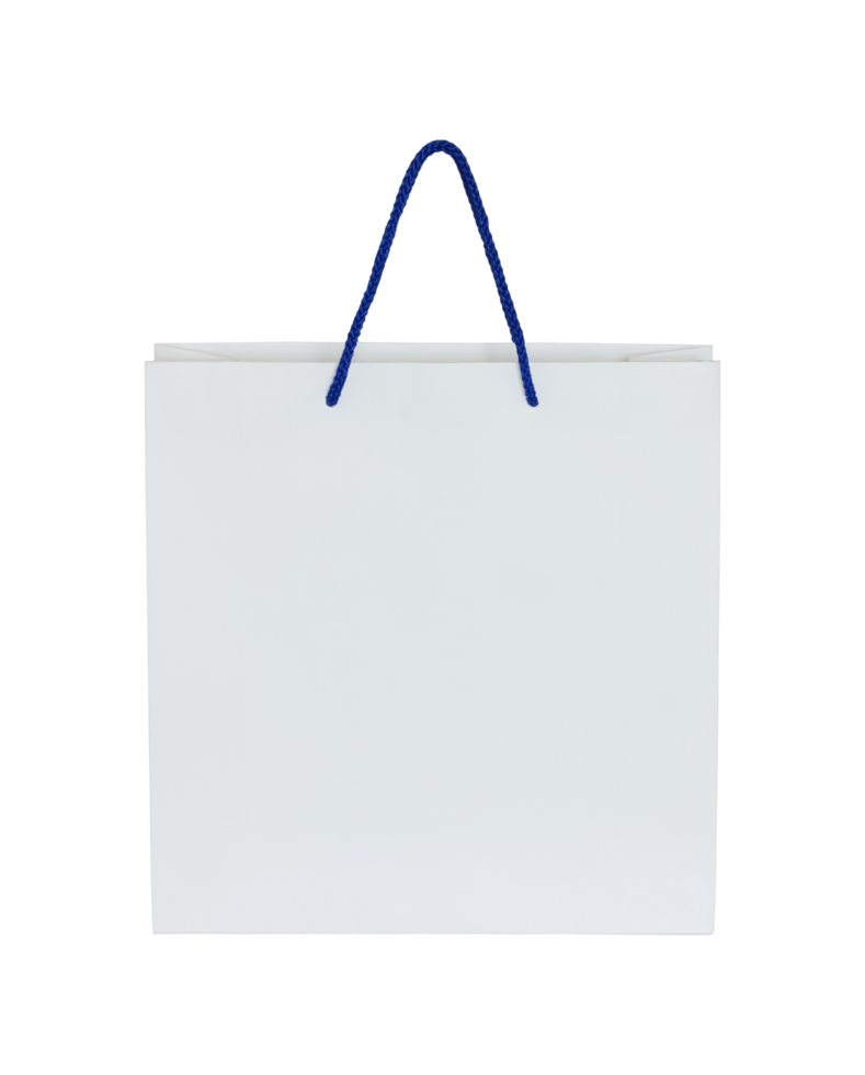 white paper bag isolated with clipping path for mockup png