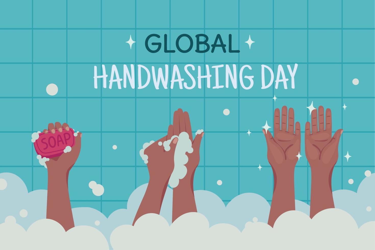 cartel del día mundial del lavado de manos vector