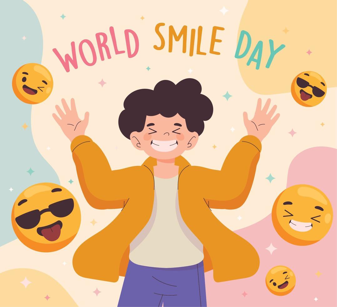 world smile day greeting card vector