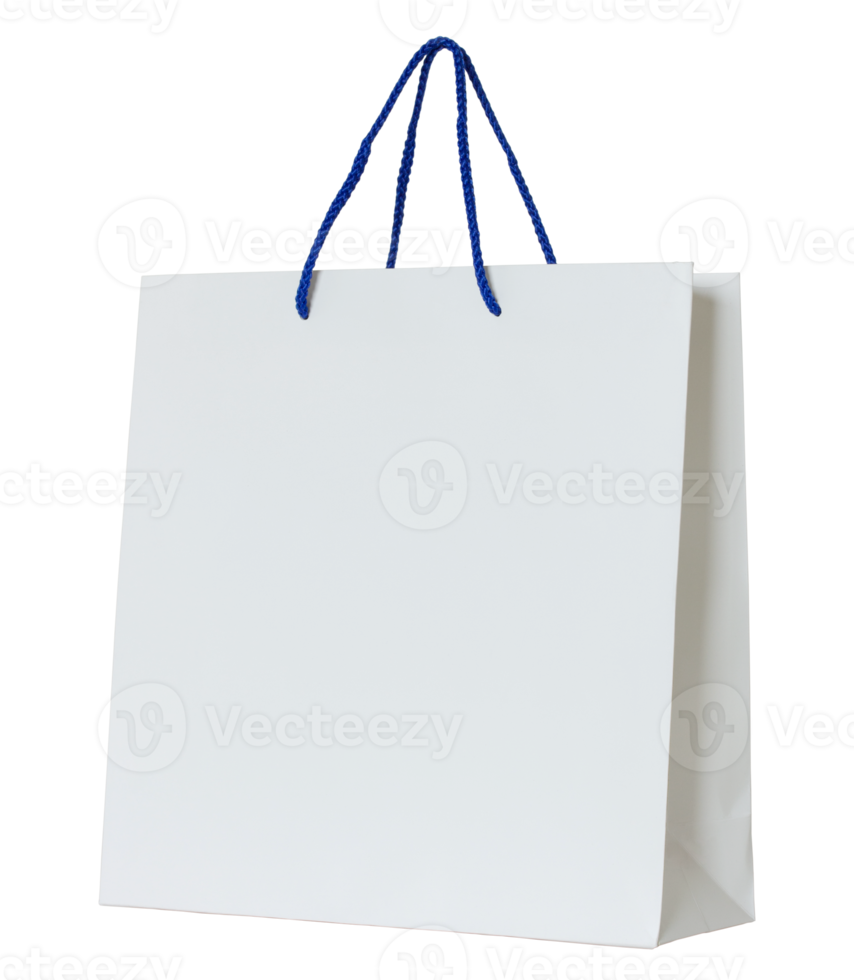 saco de papel branco isolado com traçado de recorte para maquete png