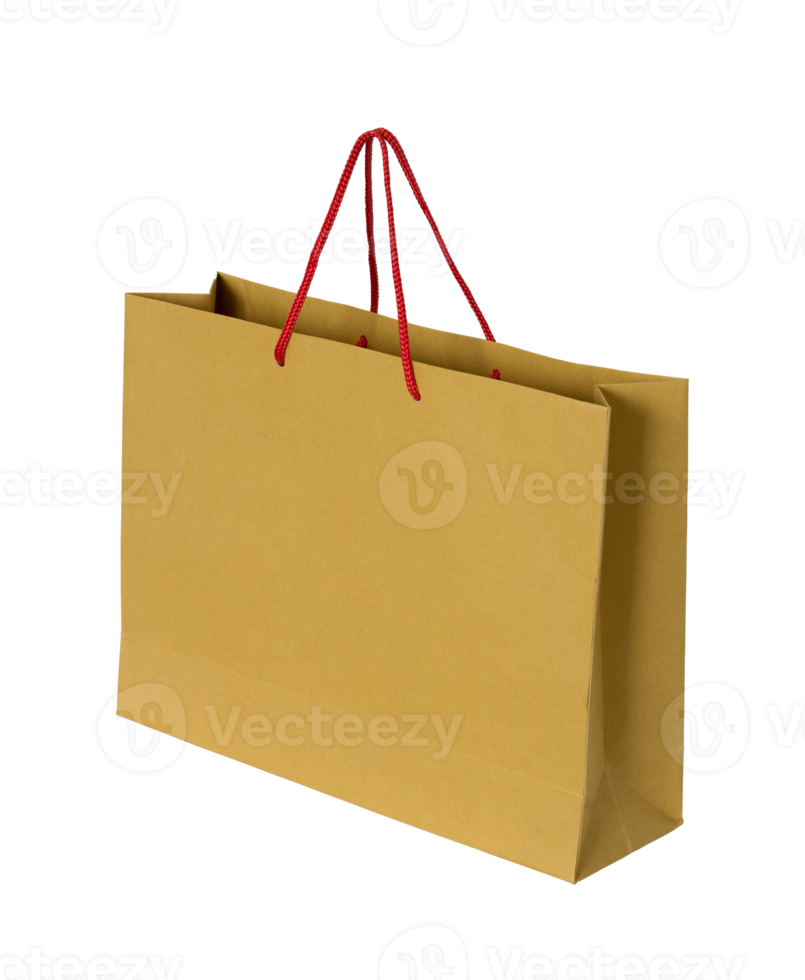 brown paper bag isolated with clipping path for mockup png