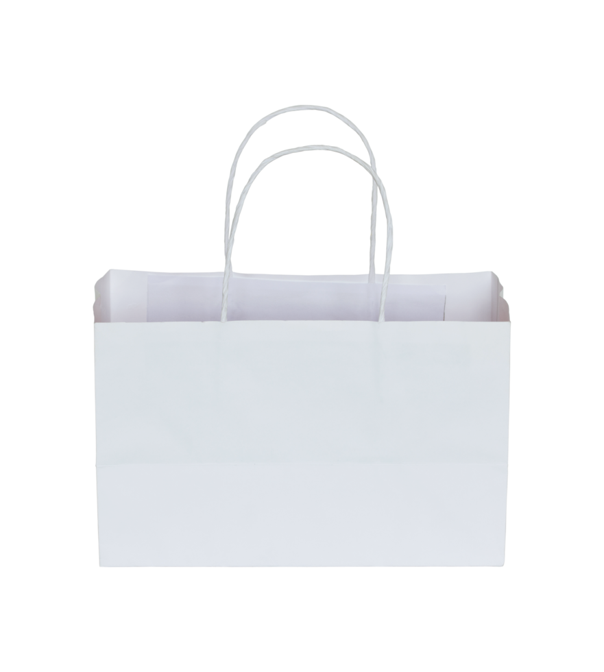 white paper bag isolated with clipping path for mockup png