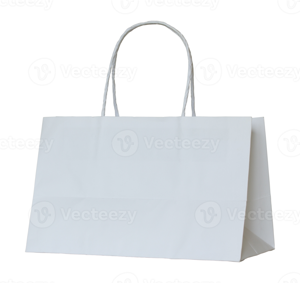 white paper bag isolated with clipping path for mockup png