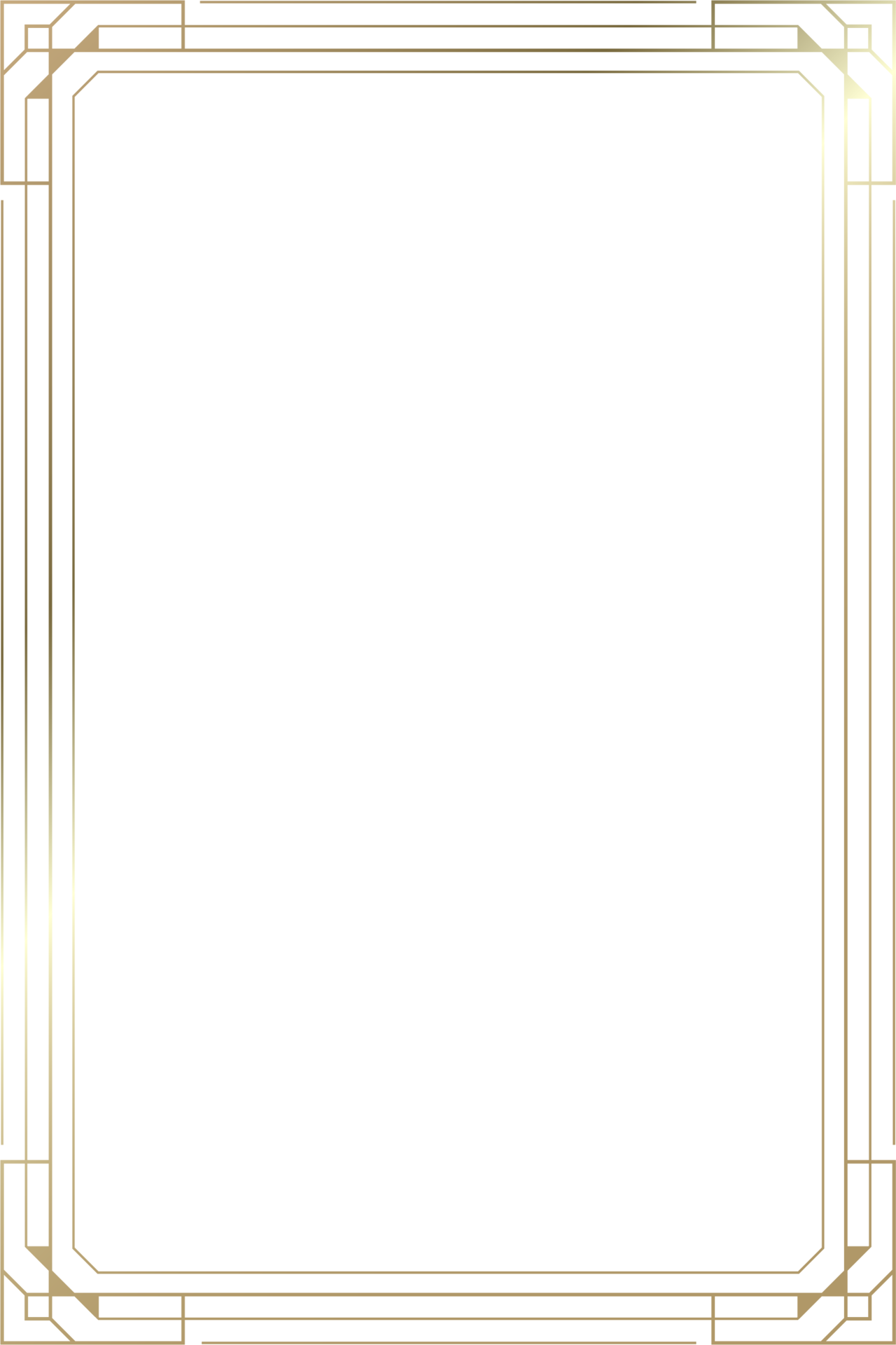 Golden vintage style frame border design 10794104 PNG