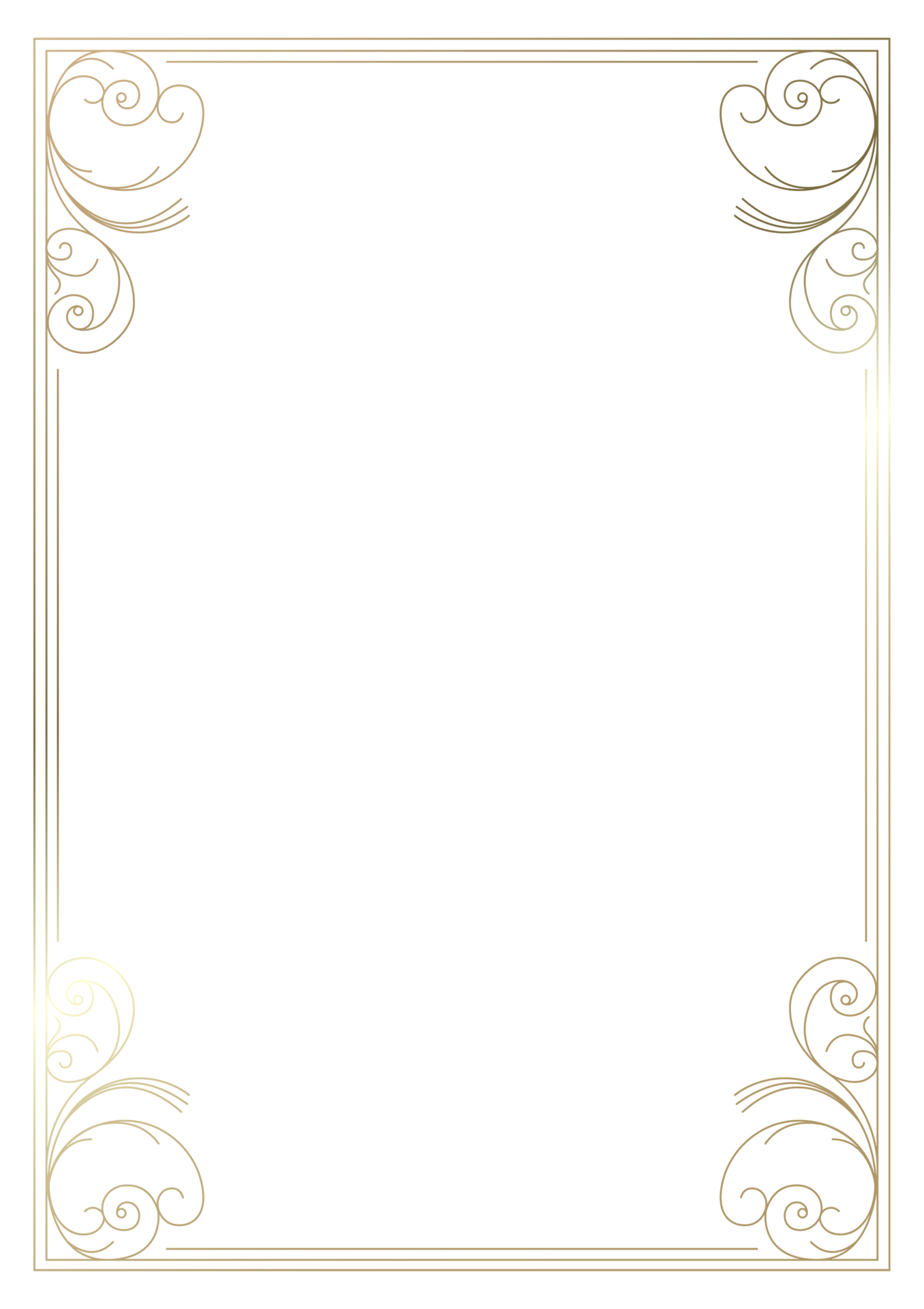 Golden vintage style frame border design 10794110 PNG