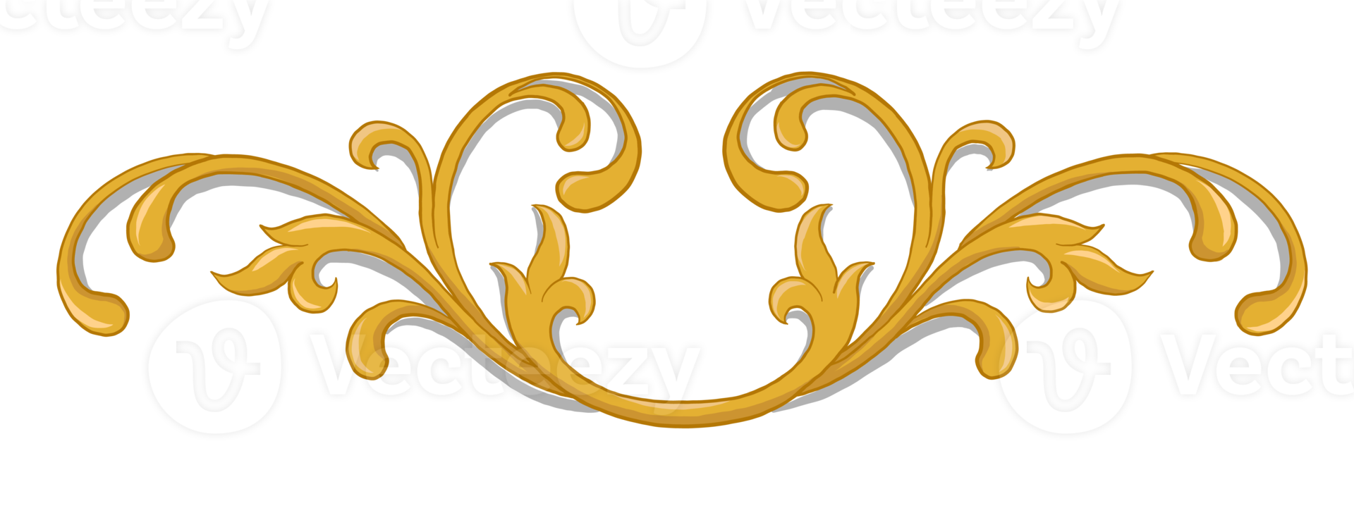 Luxury Golden Ornament Line png