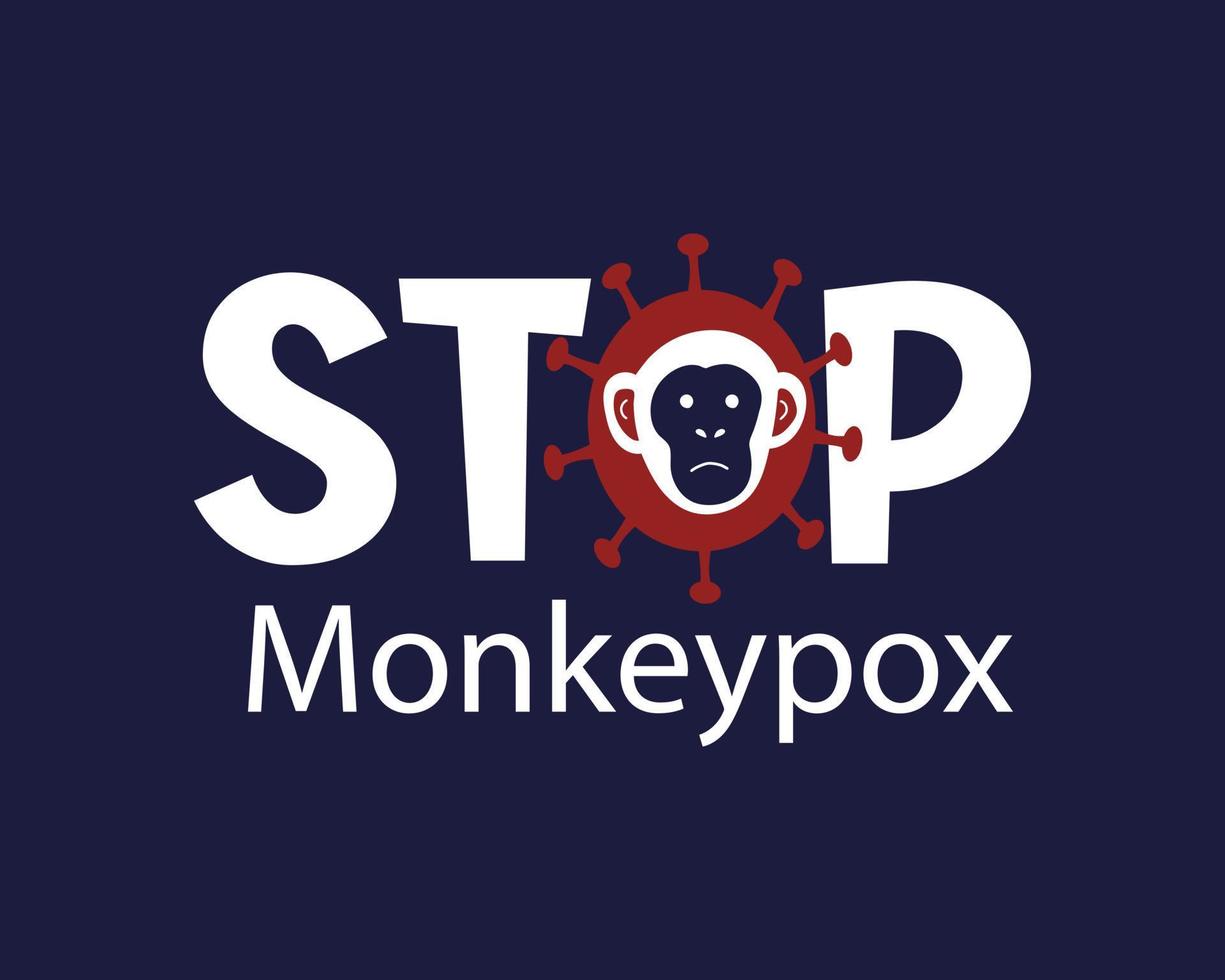 Illustration of the monkeypox virus. The face of the monkey as a symbol. Icon of smallpox and outbreak of a new infectious disease. vector