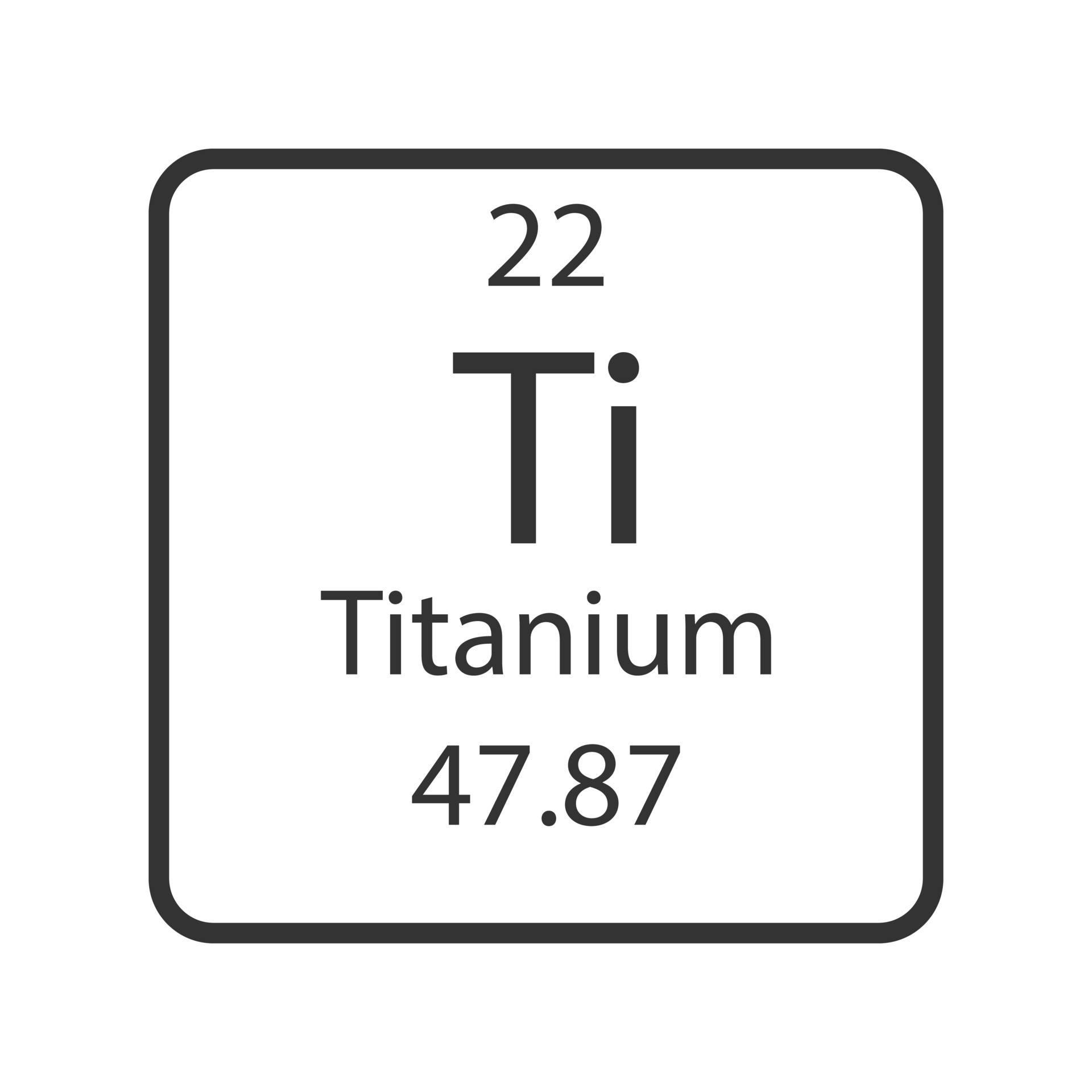 Titanium symbol. Chemical element of the periodic table. Vector