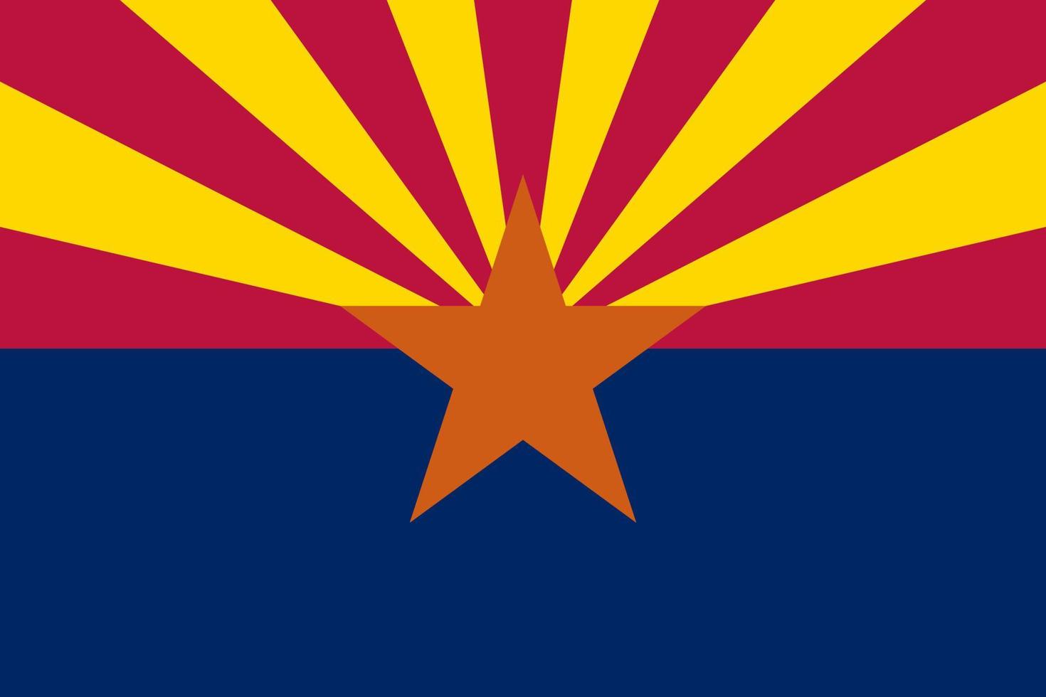 Arizona state flag. Vector illustration.