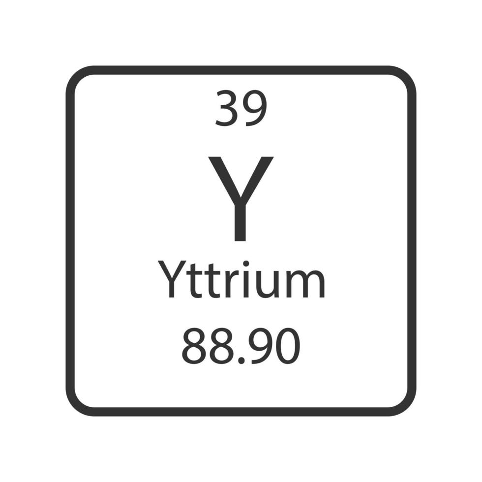 Yttrium symbol. Chemical element of the periodic table. Vector illustration.