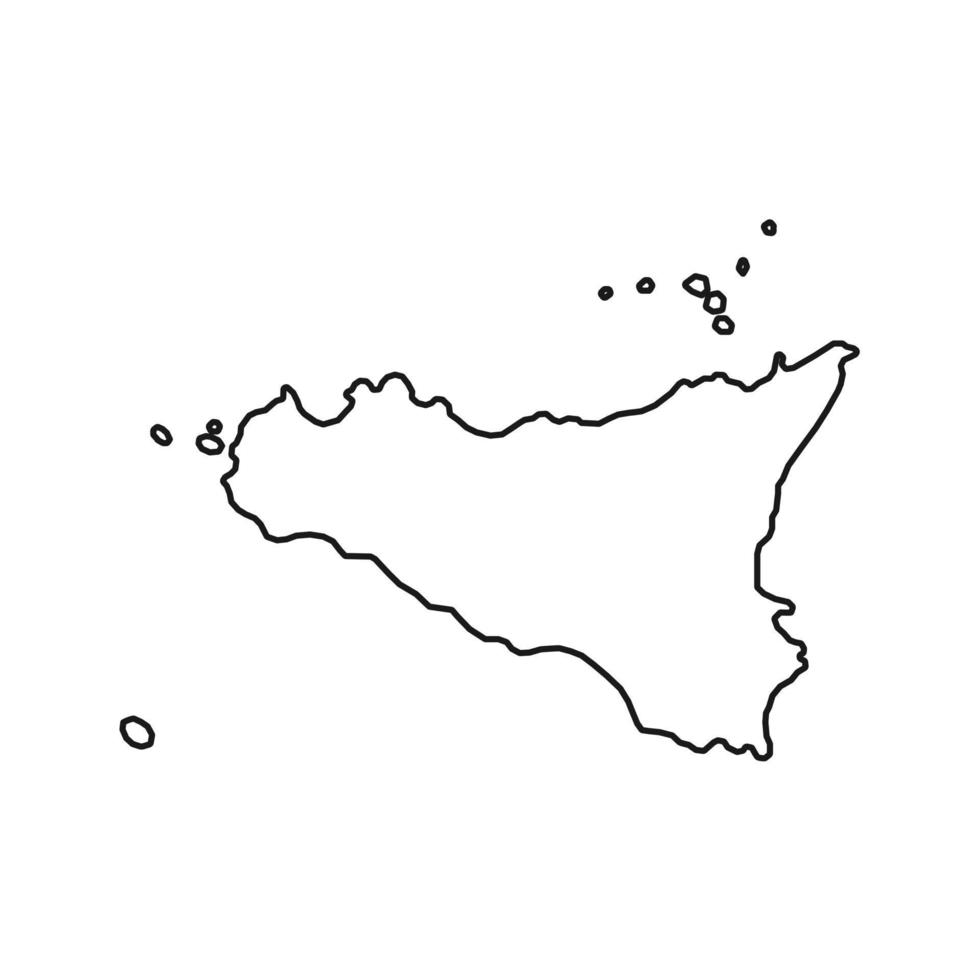 mapa de sicilia región de italia. ilustración vectorial vector