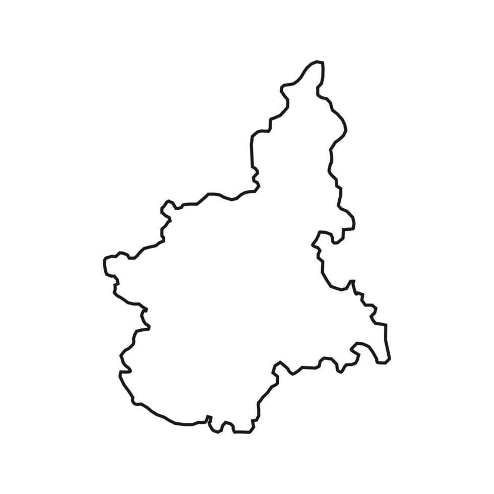 mapa de piedemonte región de italia. ilustración vectorial vector