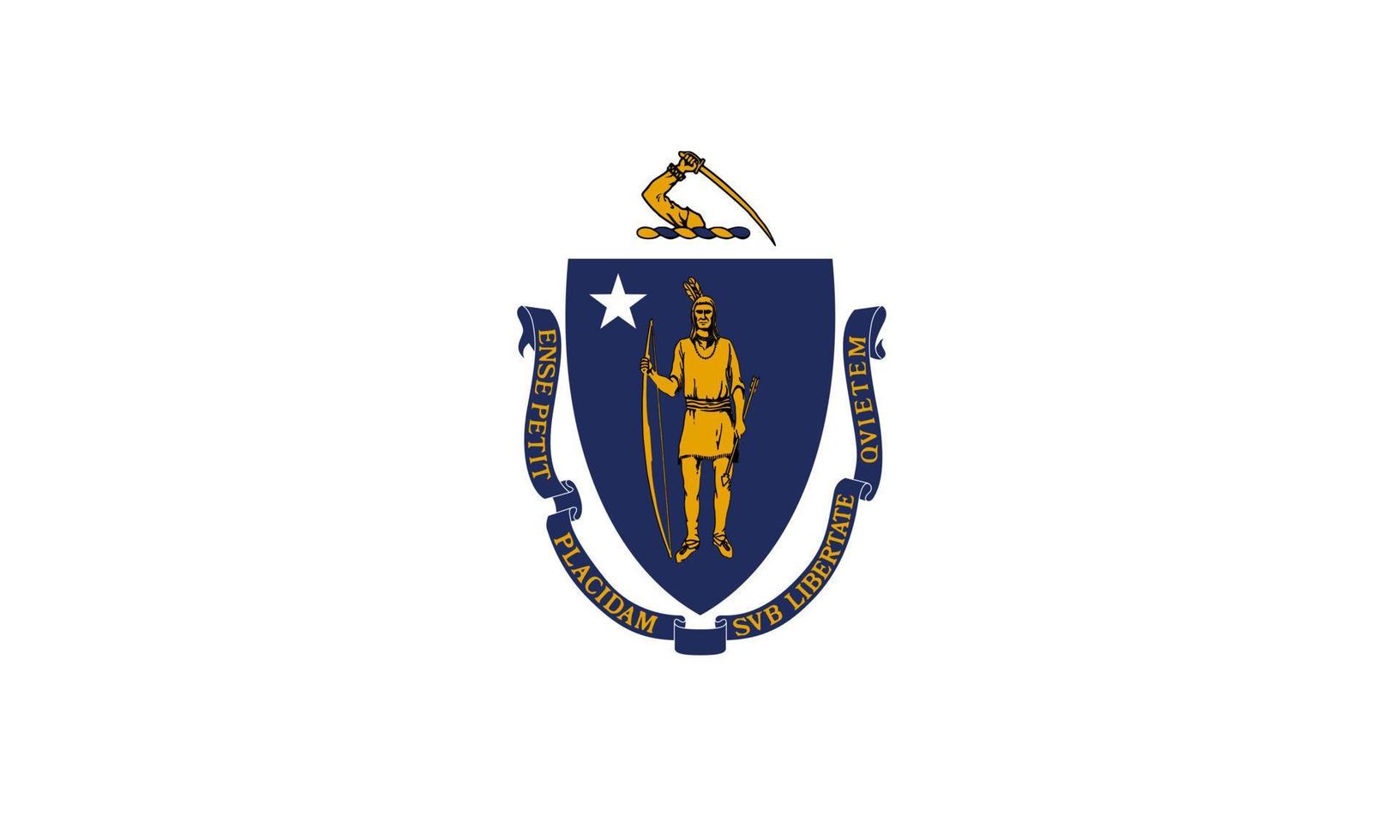 Massachusetts state flag. Vector illustration.