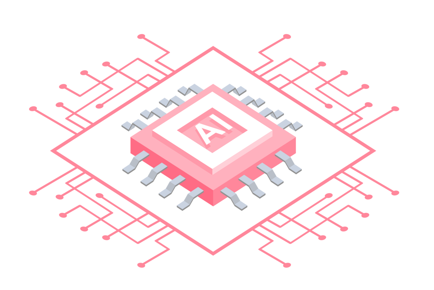 pink artificial intelligence technology circuit png file