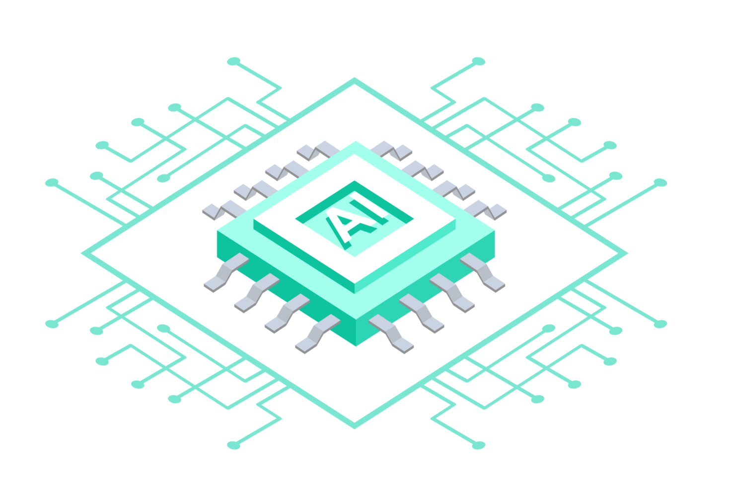 green artificial intelligence technology circuit png file