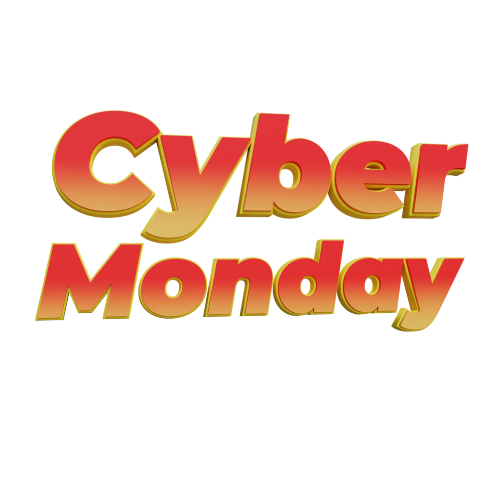 3D Cyber monday text with gradient color 10794349 PNG