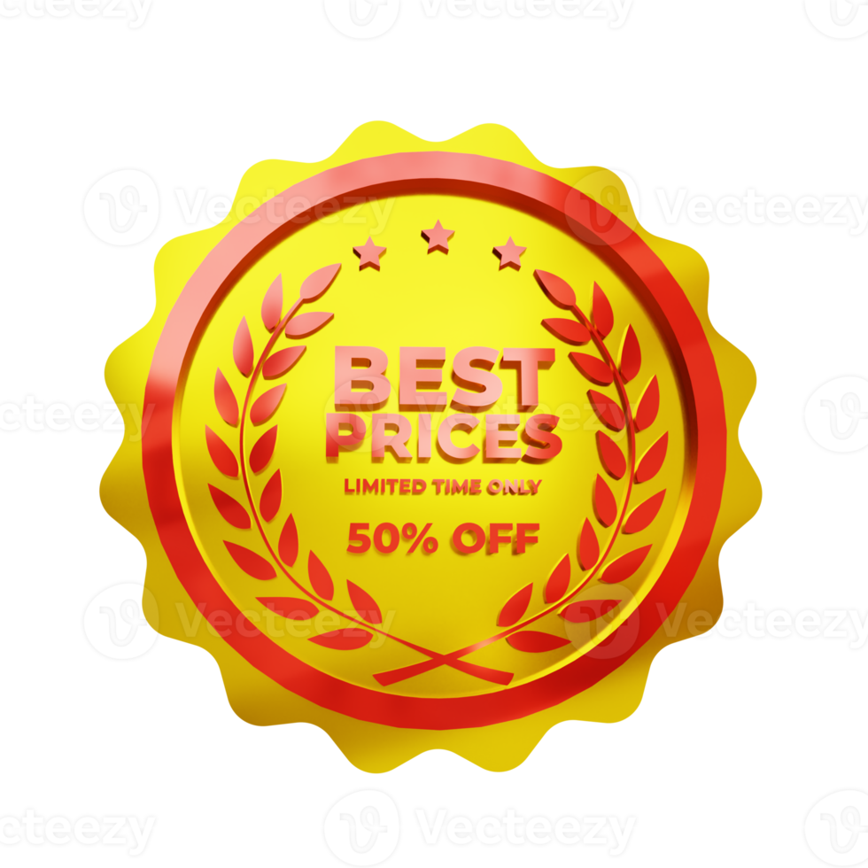 3D Gold Verkaufsetikett bis 50 Pers. Bestpreise png