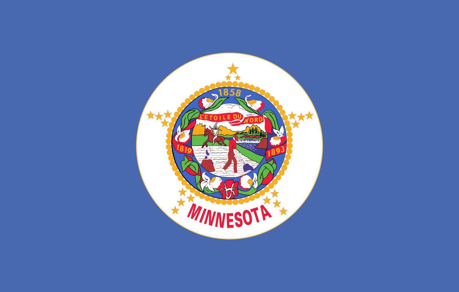 Minnesota state flag. Vector illustration.