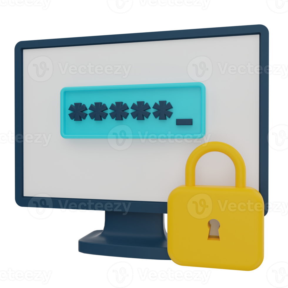 Password 3D Illustration png