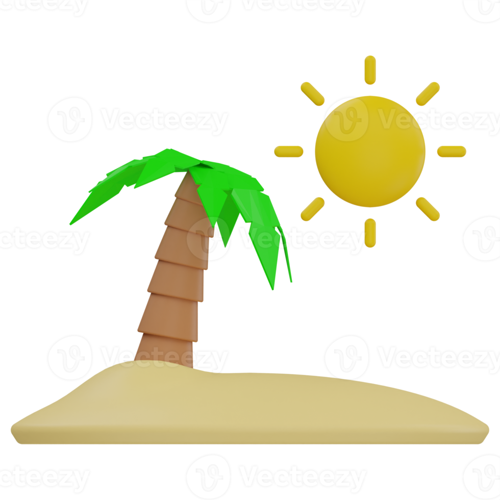 Coconut Tree 3D Illustration png